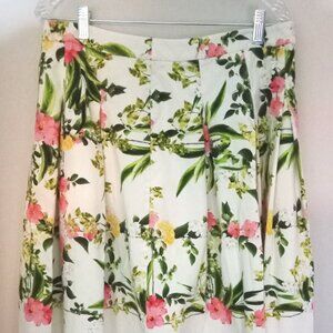Pleated Skirt with Garden Design